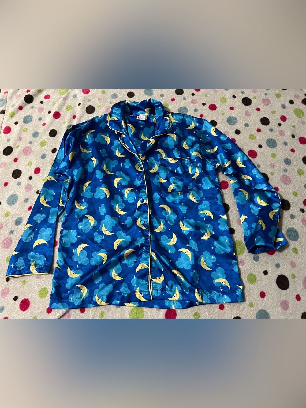 Blue Moon & Cloud Pajama Top